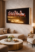 7 Running Horses LED Wall Frame 12x18 Inch Acrylic Premium Print with Warm Light