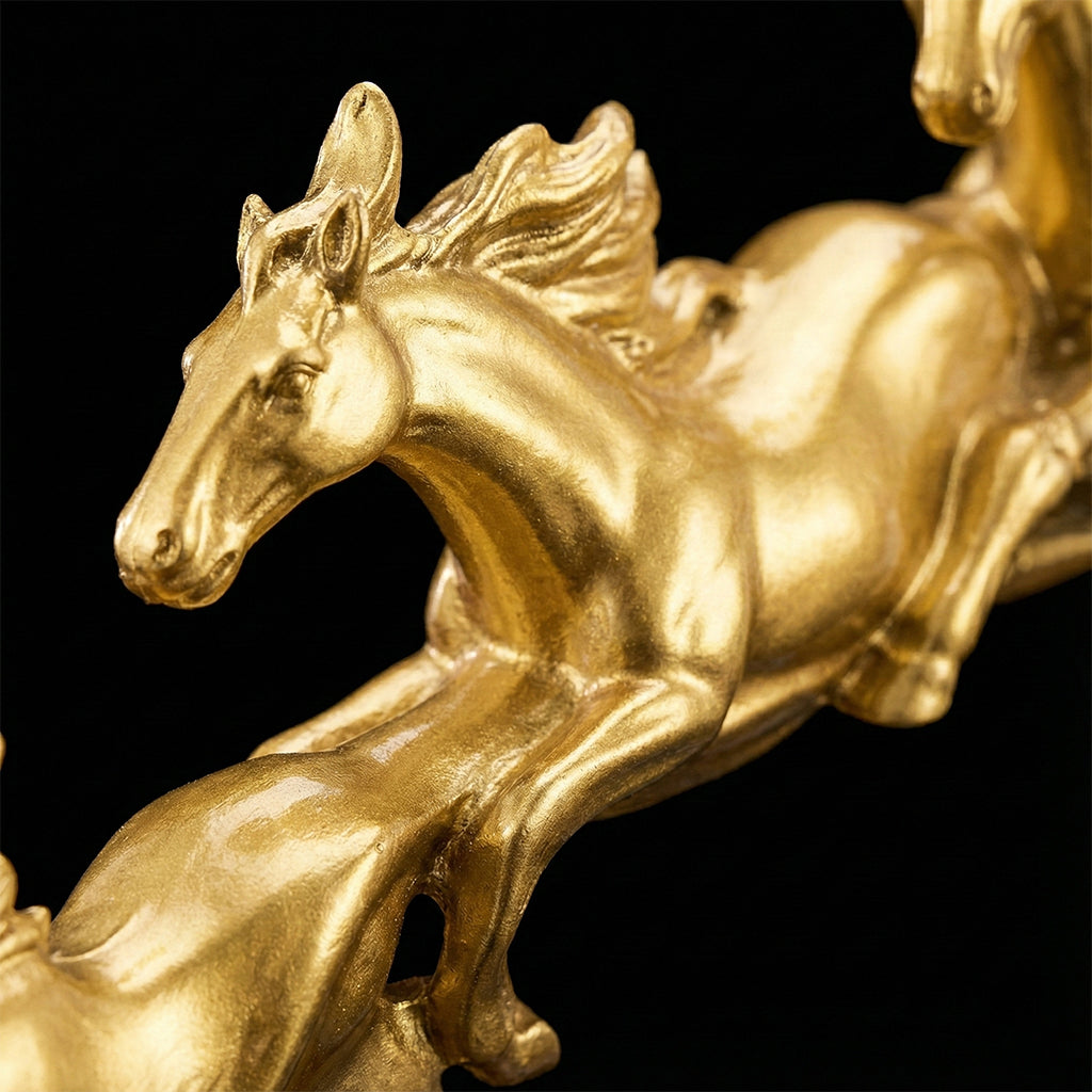 7 Running Horse Statue – Polyresin Luxury Decor | Vastu Feng Shui Positive Energy Sculpture