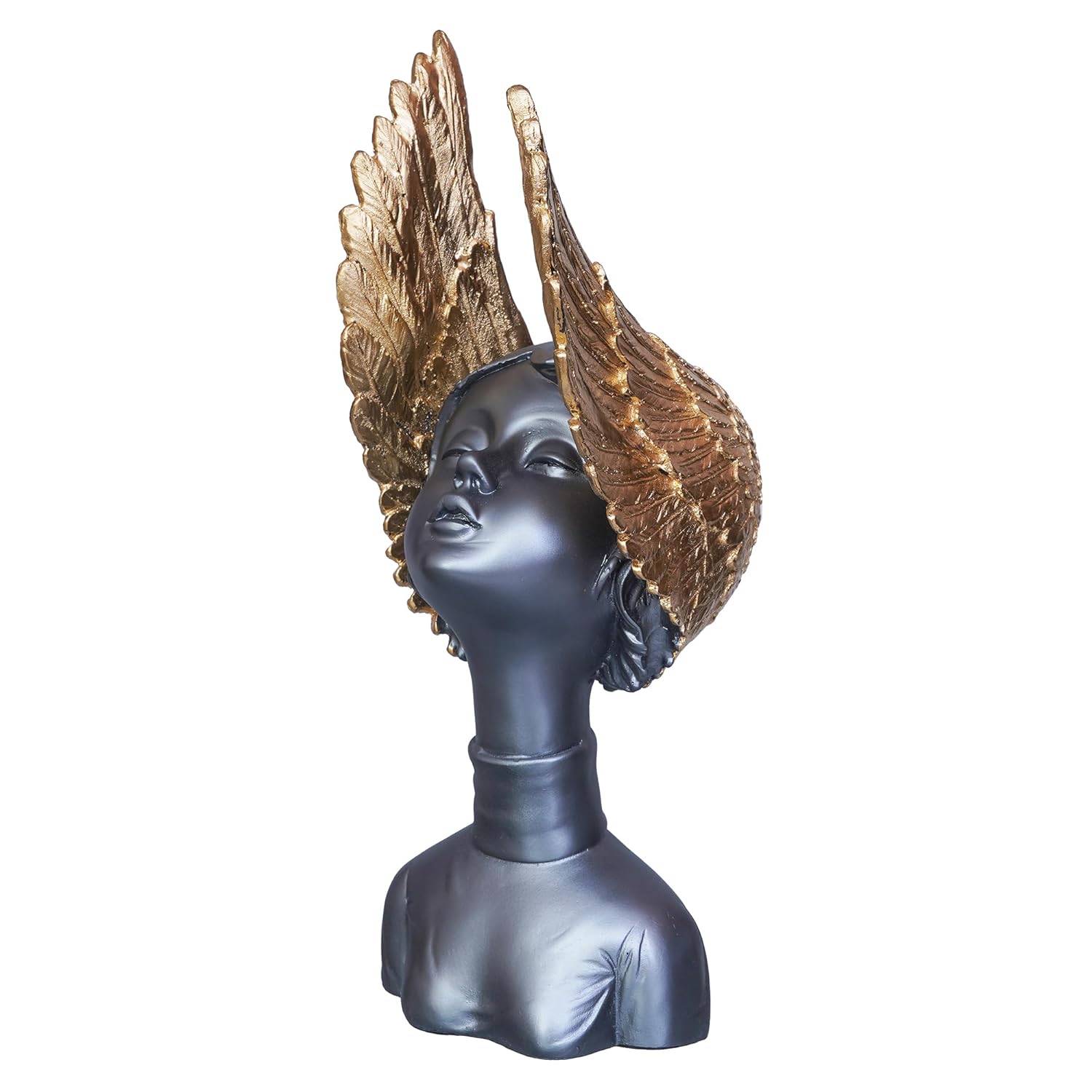 Grey Golden Resin Fairy Lady Statue