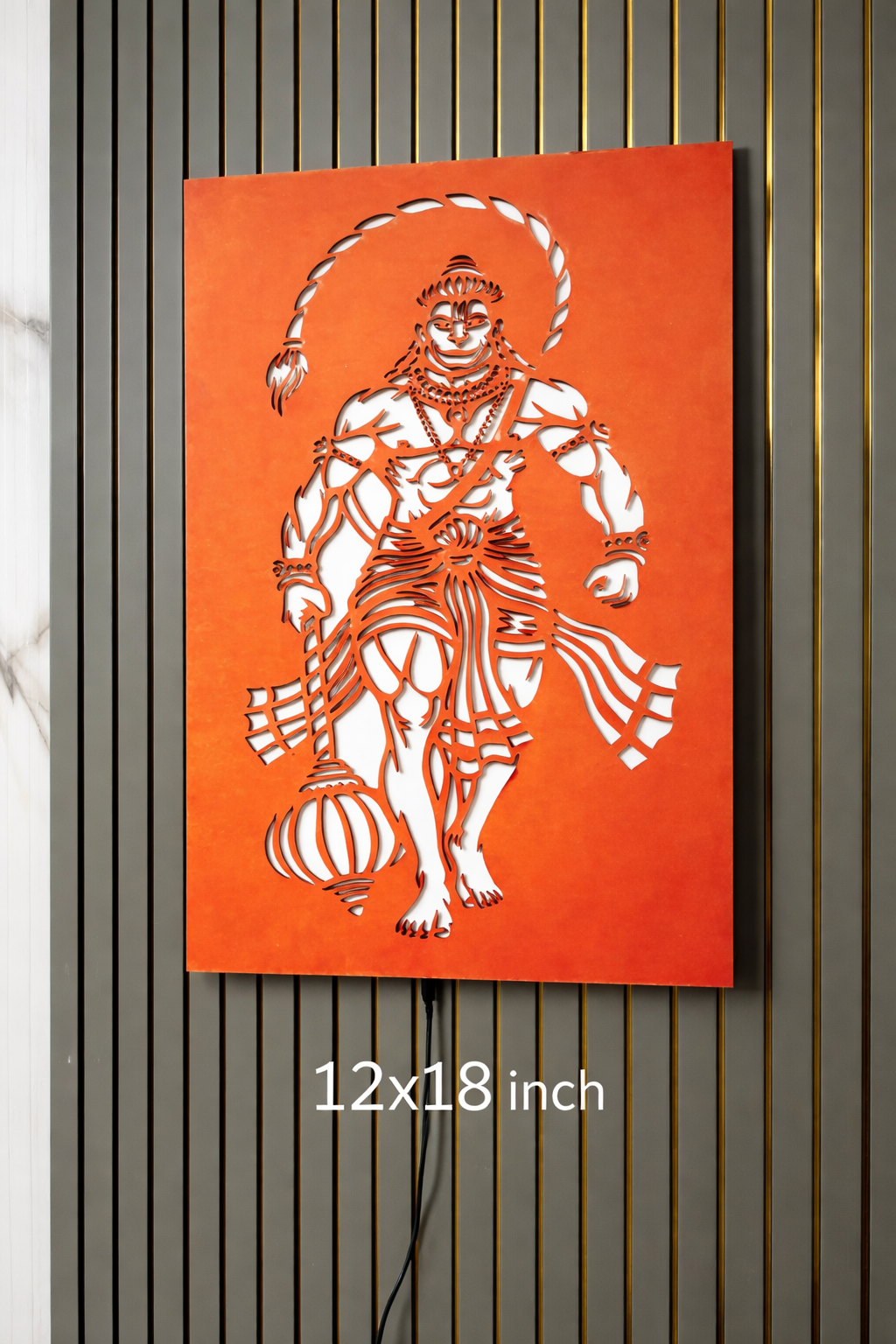 Lord Hanuman JI 12x18 Inch Wall Light