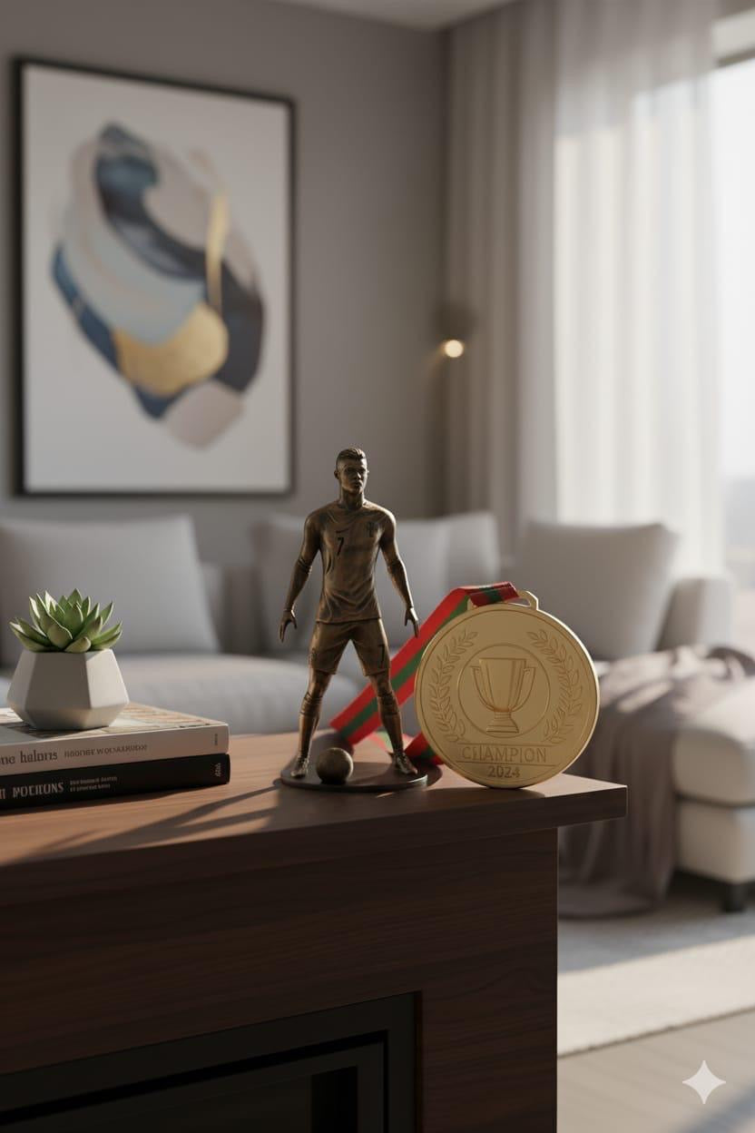 Cristiano Ronaldo Football Statue 6 Inch