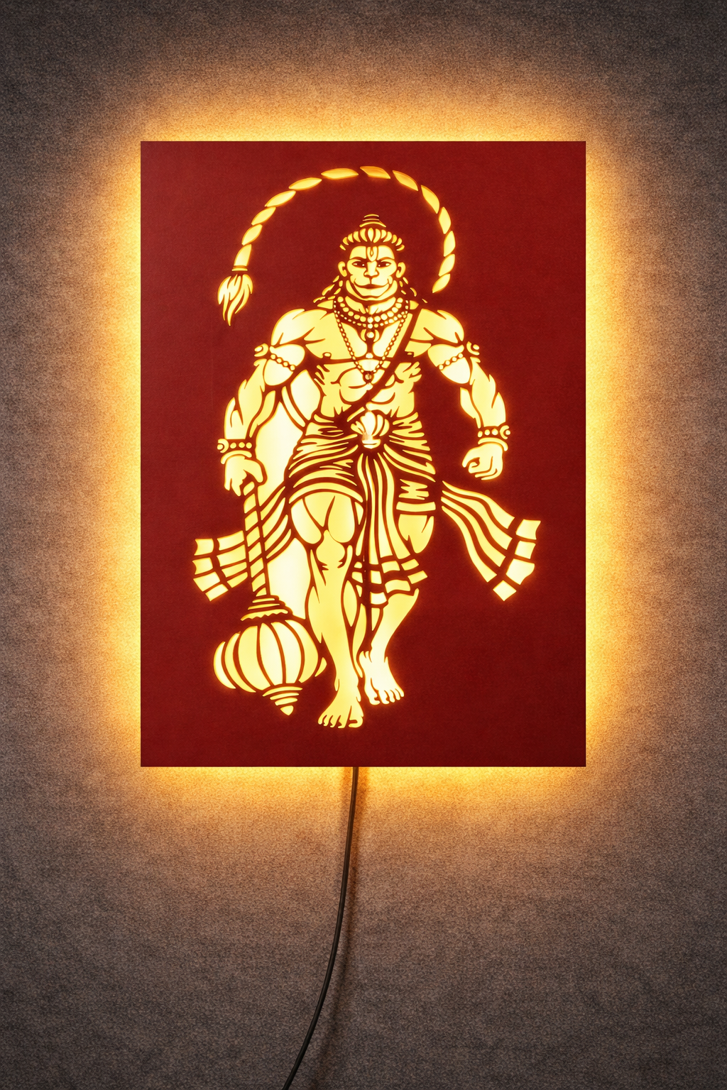 Lord Hanuman JI 12x18 Inch Wall Light