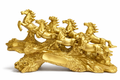 7 Running Horse Golden Statue