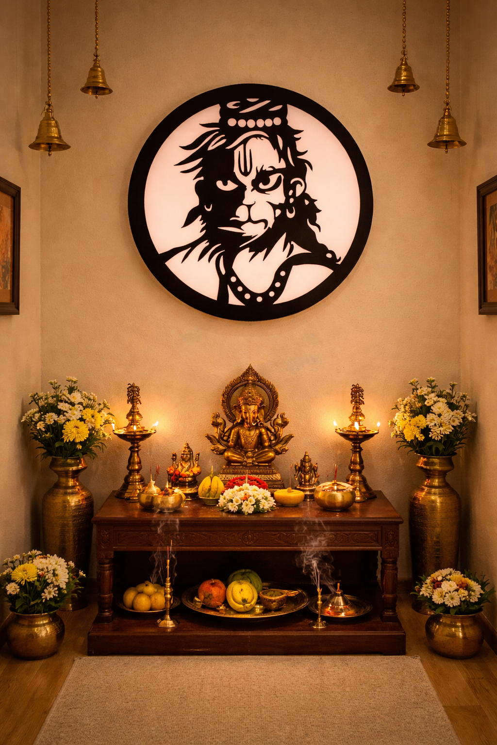 Hanuman Ji LED Wall Art Light | Acrylic MDF Backlit Wall Decor