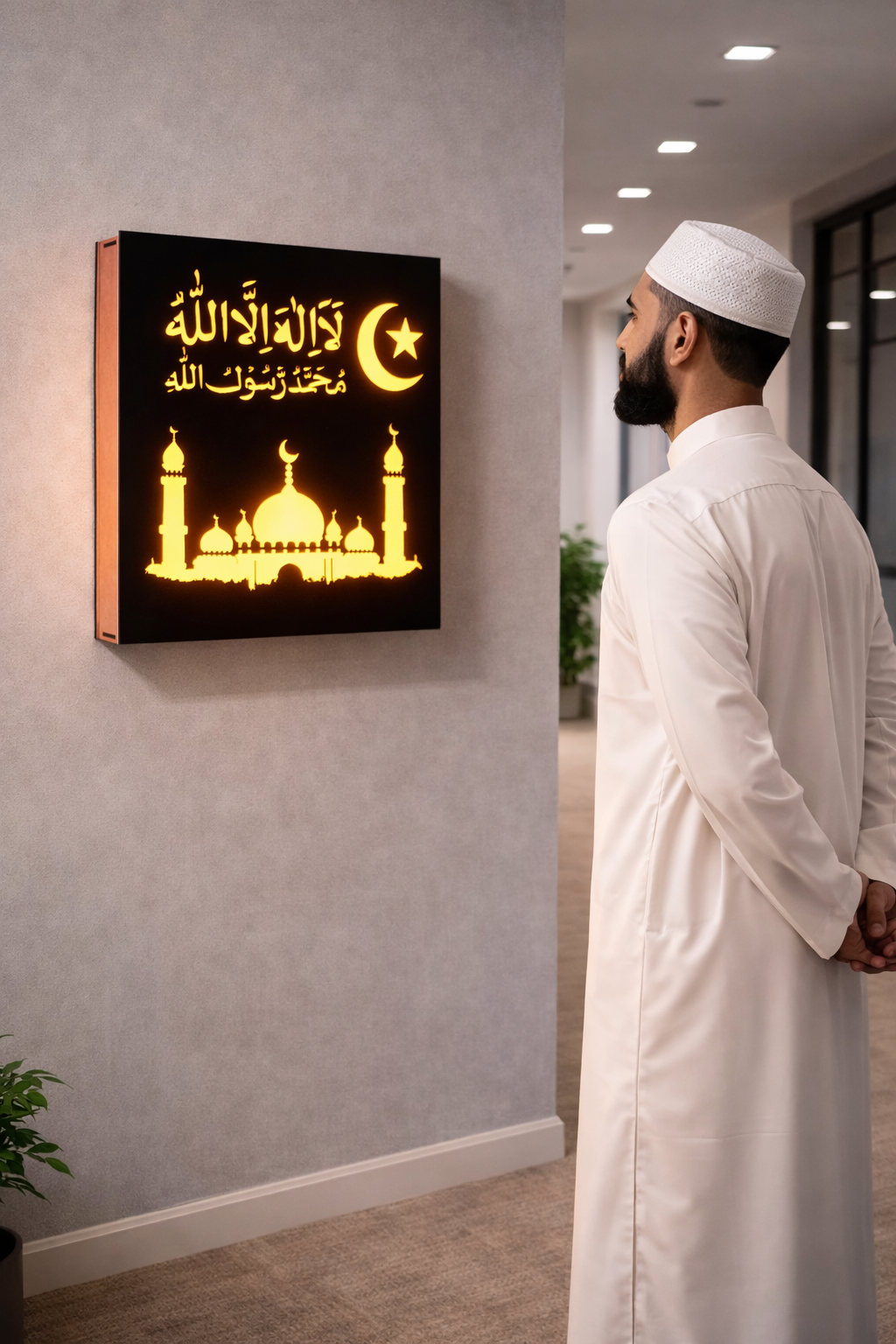 Islamic LED Wall Art Frame | Kalma & Mosque Design