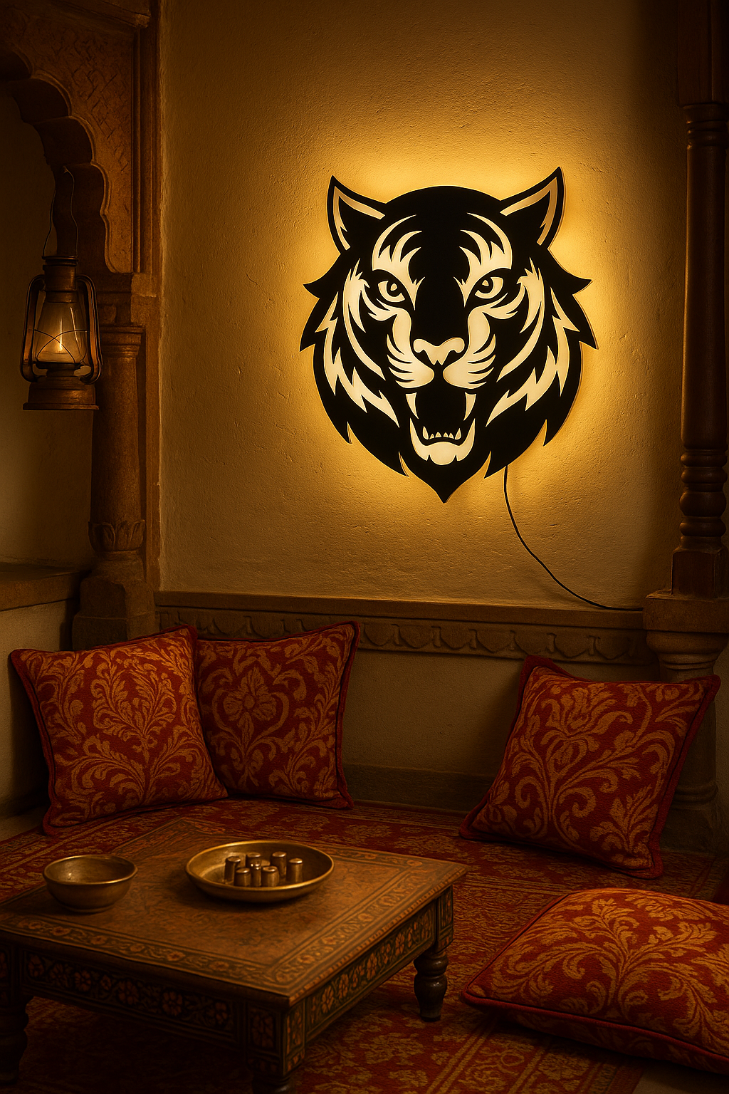 Tiger LED Wall Art Light | Acrylic MDF Wooden Backlit Wall Decor