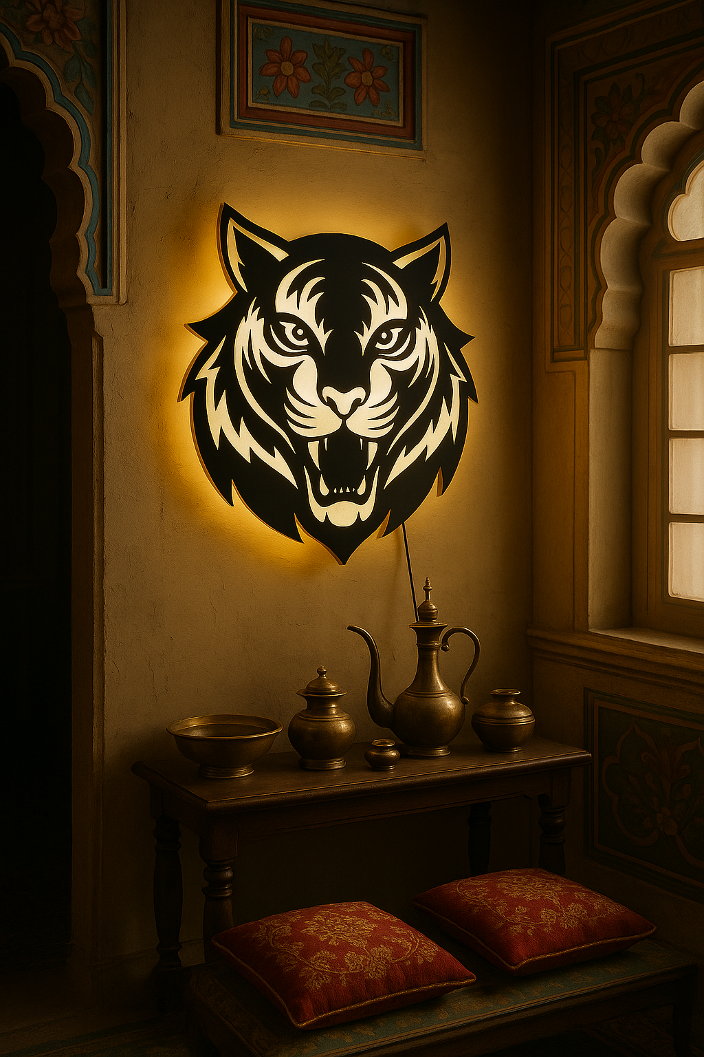 Tiger LED Wall Art Light | Acrylic MDF Wooden Backlit Wall Decor