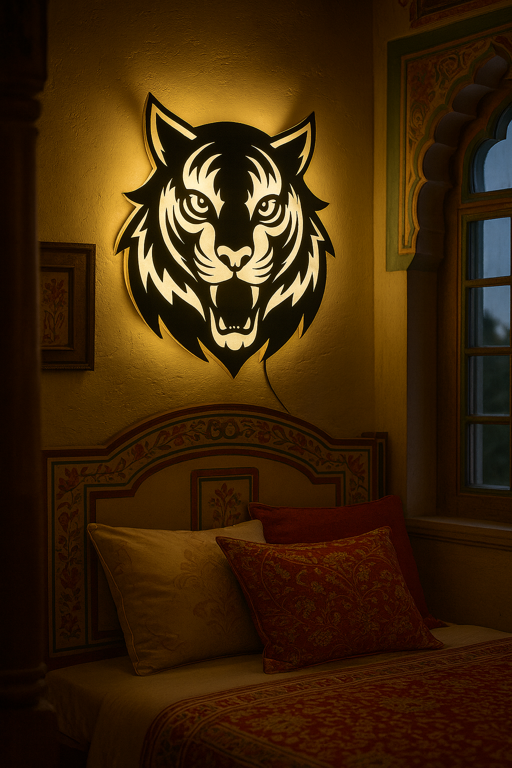 Tiger LED Wall Art Light | Acrylic MDF Wooden Backlit Wall Decor
