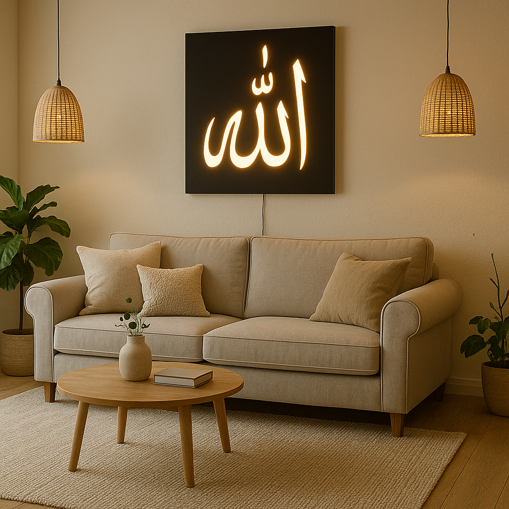 Allah LED Wall Art 12x12 Inch | MDF Wooden Backlit Wall Decor