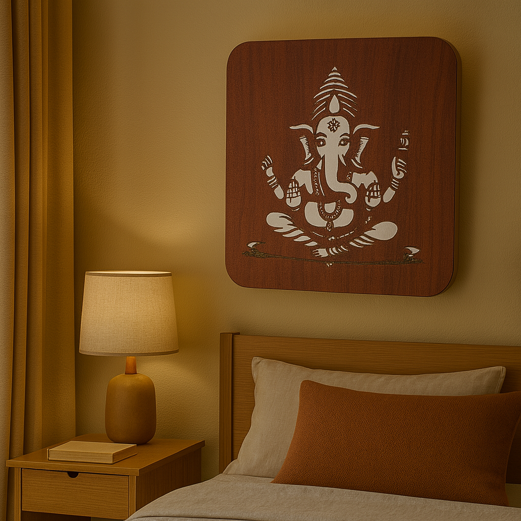 Lord Ganesha LED Wall Art | MDF Wooden Acrylic Backlit Wall Decor