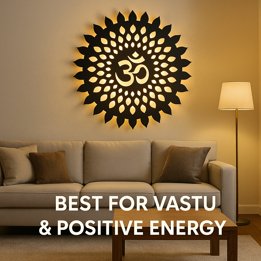 Om Mandala LED Wall Light – Acrylic Wooden Warm Glow Wall Decor