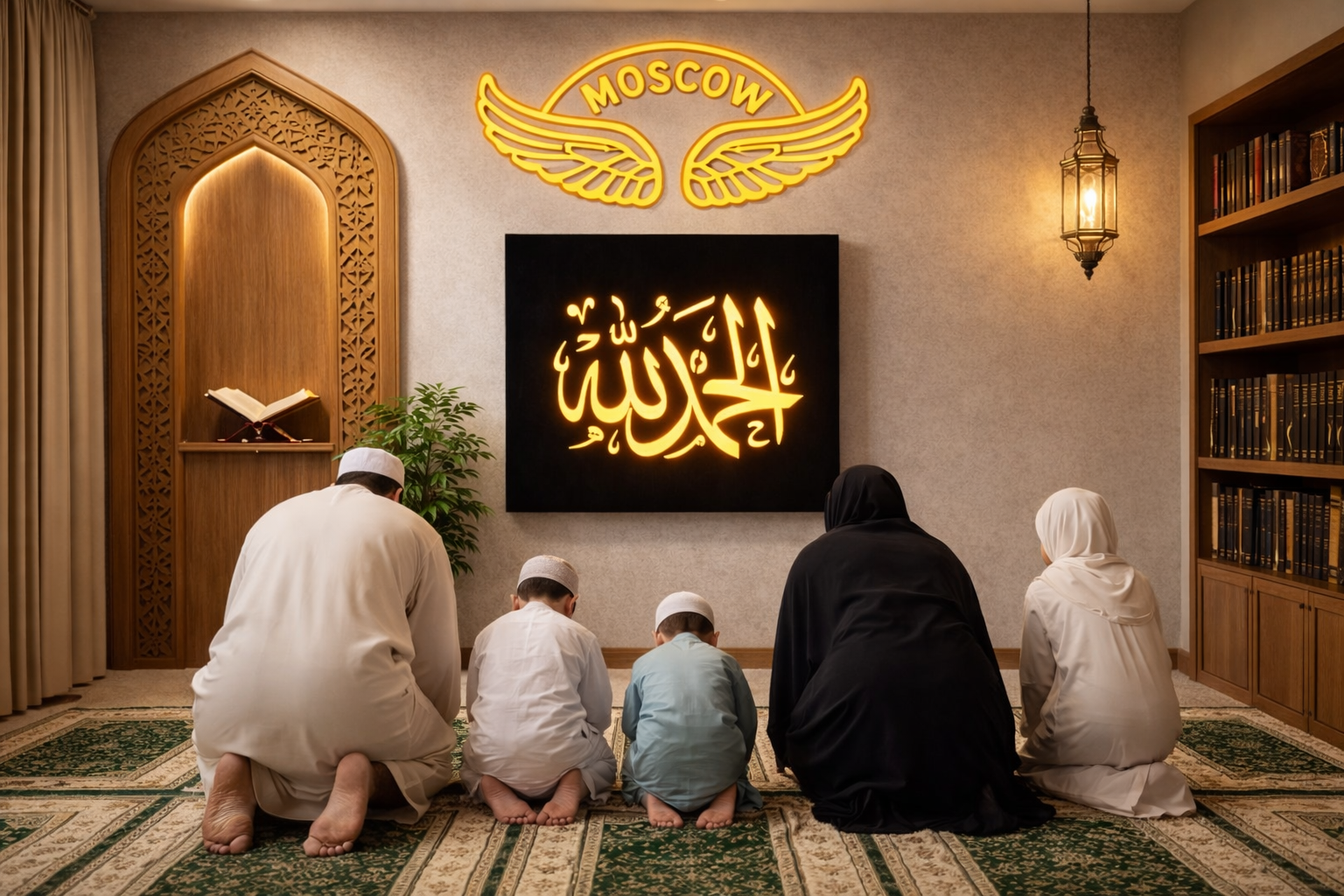 Kalma LED Wall Art 12x12 Inch | Islamic Calligraphy Wall Decor with Warm LED Light
