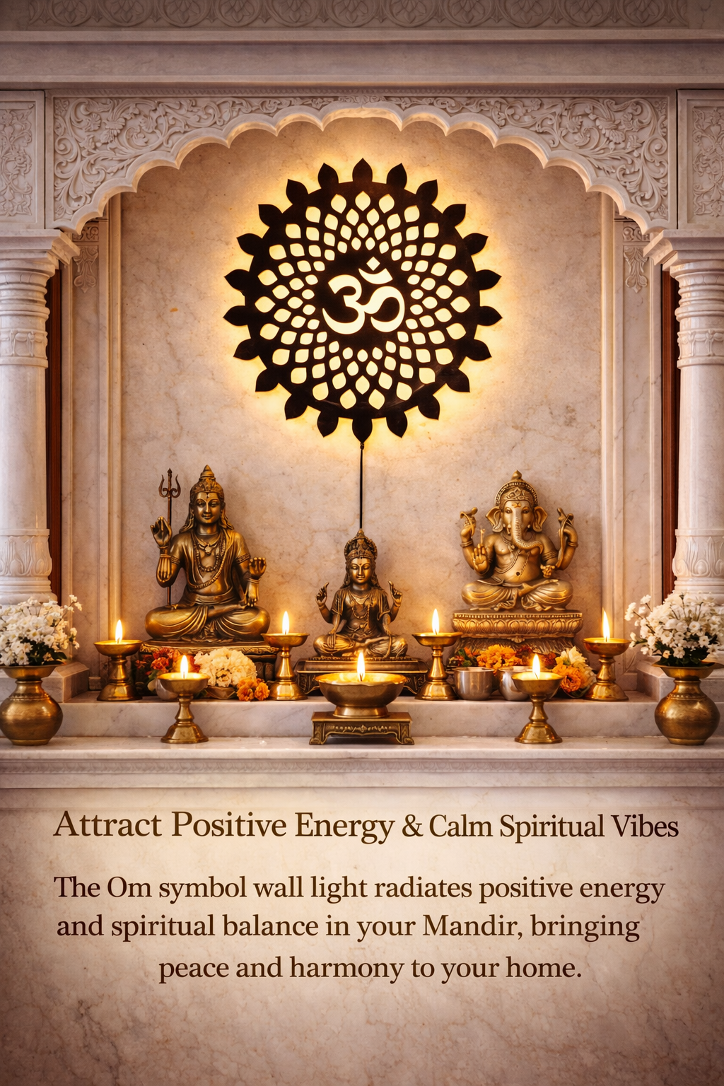 Om Mandala LED Wall Light – Acrylic Wooden Warm Glow Wall Decor