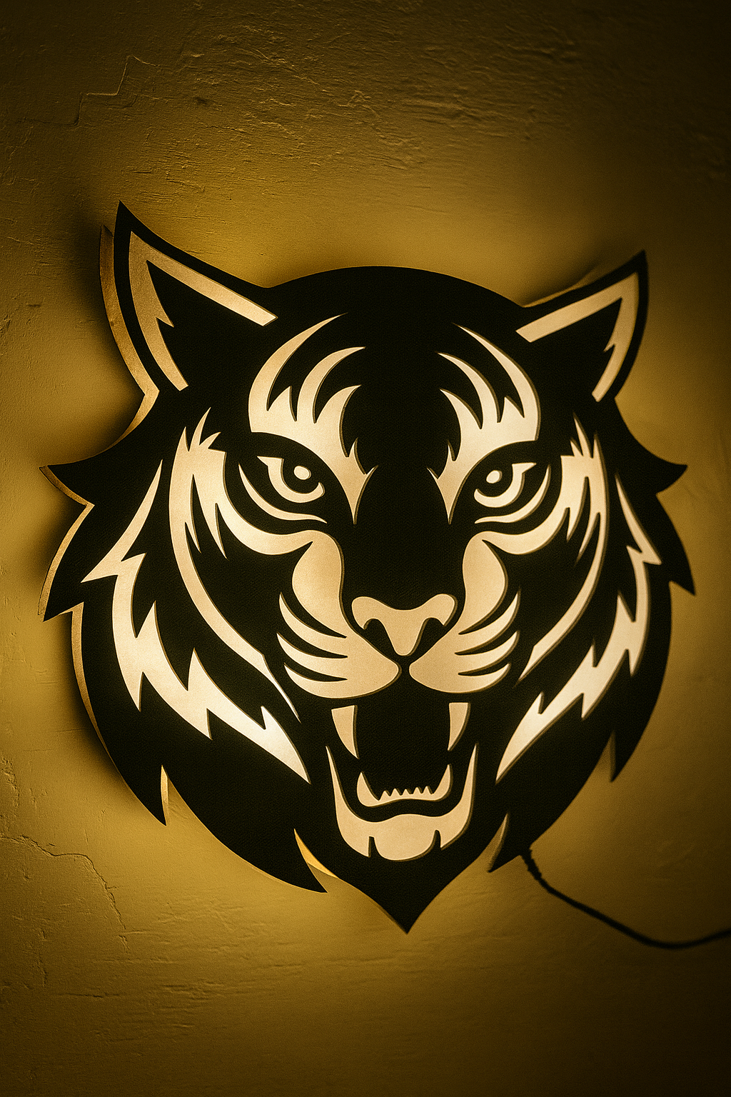Tiger LED Wall Art Light | Acrylic MDF Wooden Backlit Wall Decor