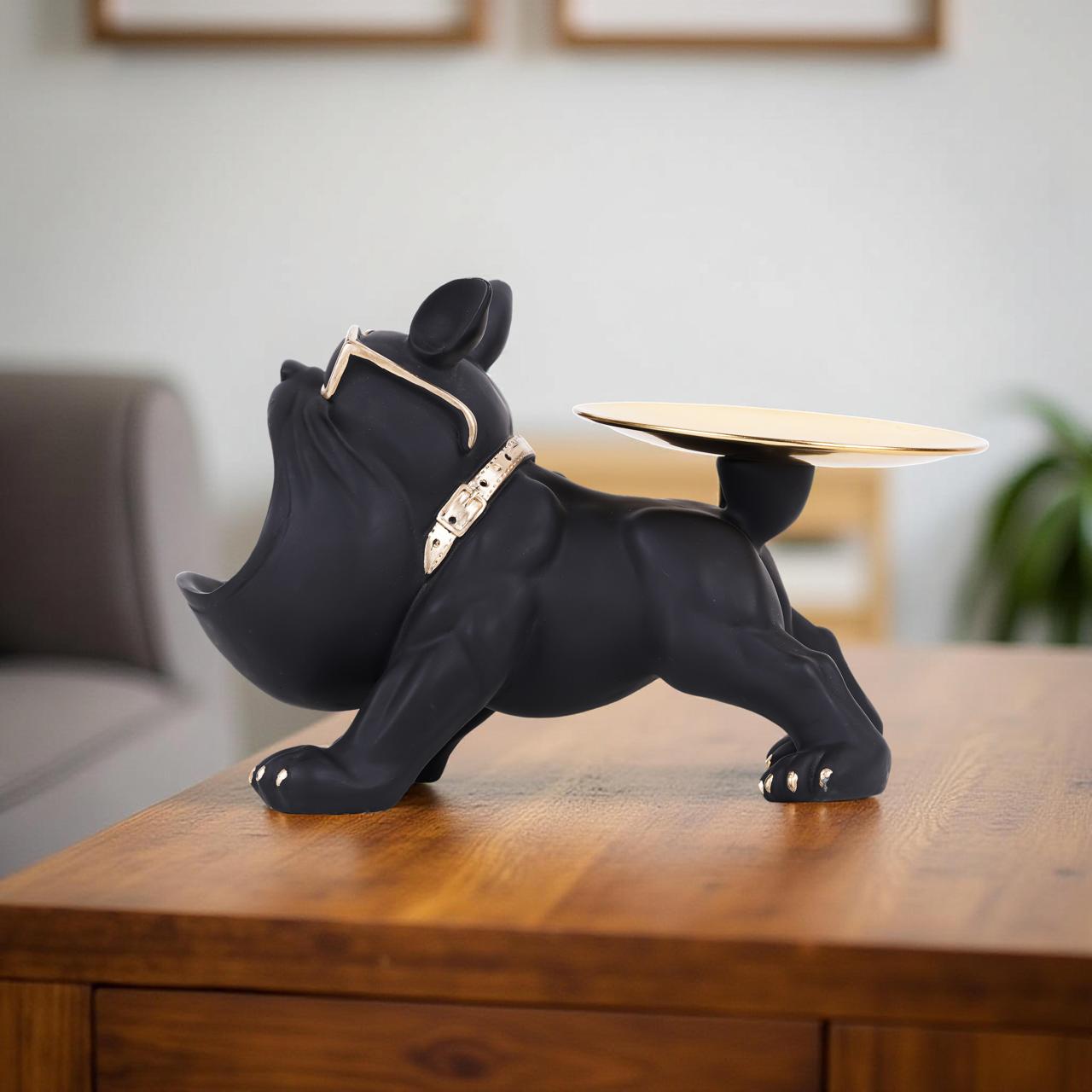 Luxury Bulldog Tray Showpiece with Sunglasses