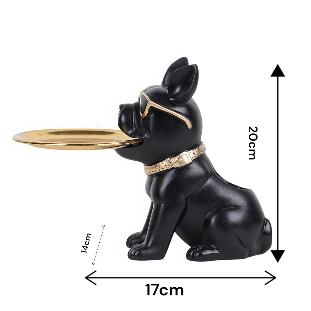 Luxury Bulldog Tray Showpiece with Sunglasses