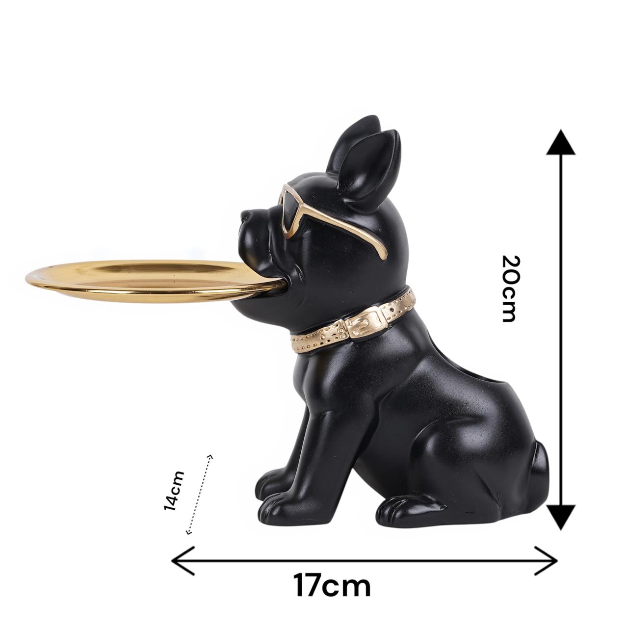 Luxury Bulldog Tray Showpiece with Sunglasses