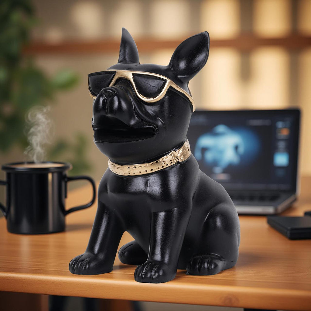 Luxury Bulldog Tray Showpiece with Sunglasses