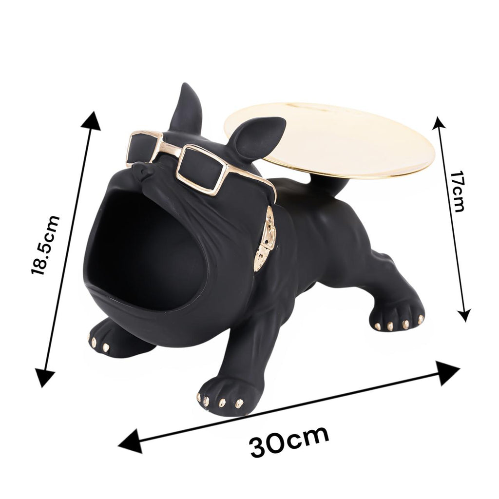 Luxury Bulldog Tray Showpiece with Sunglasses