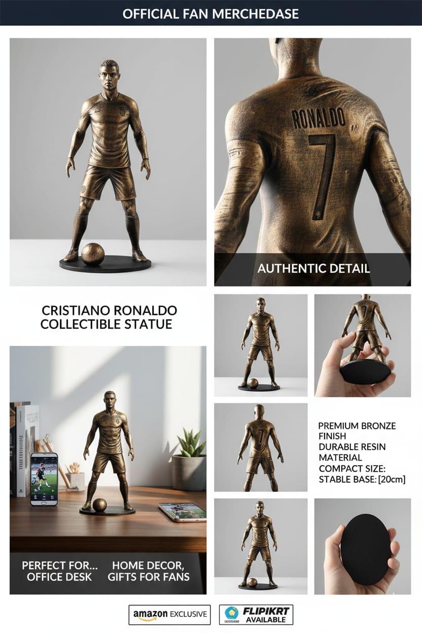 Cristiano Ronaldo Football Statue 6 Inch