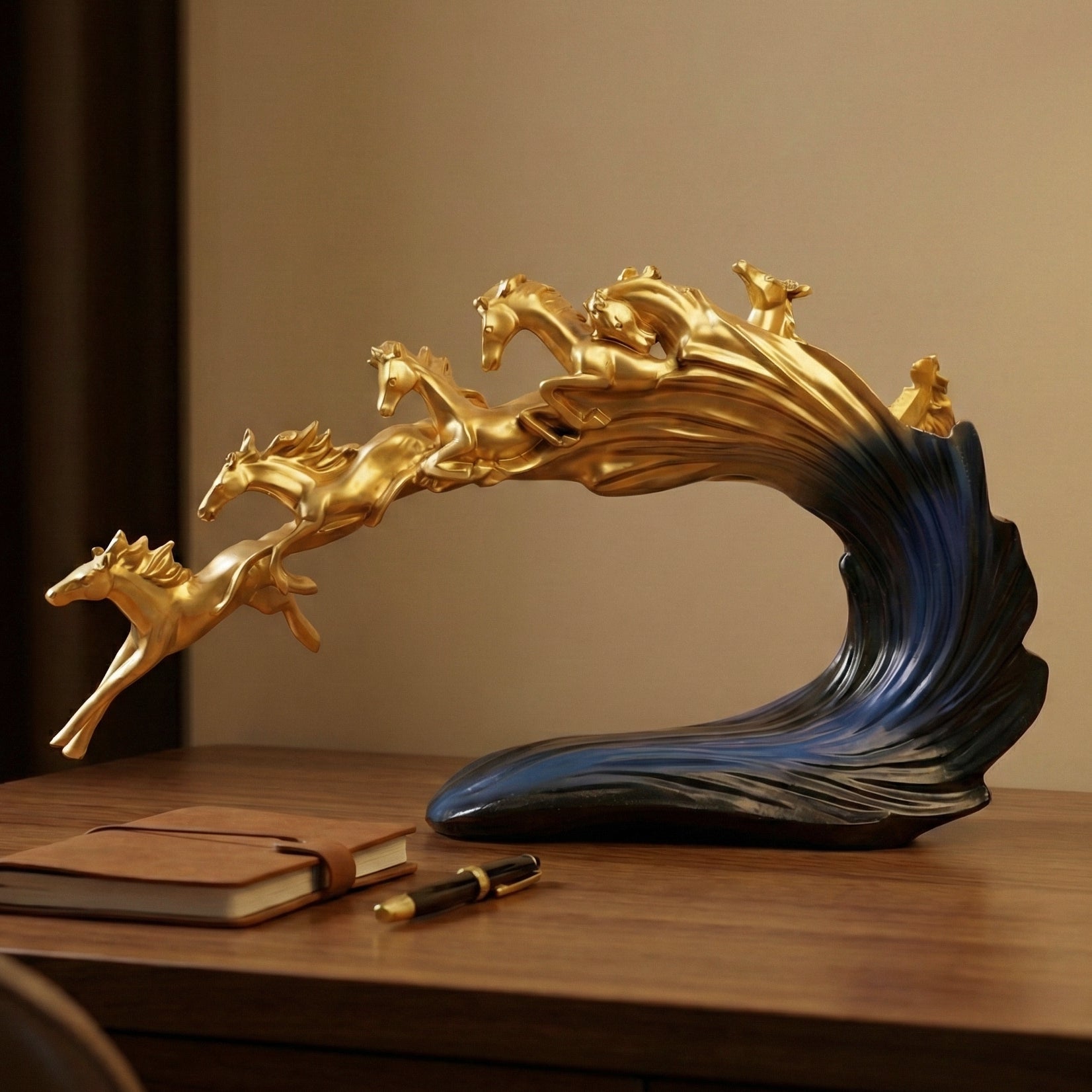7 Running Horse Statue – Polyresin Luxury Decor | Vastu Feng Shui Positive Energy Sculpture